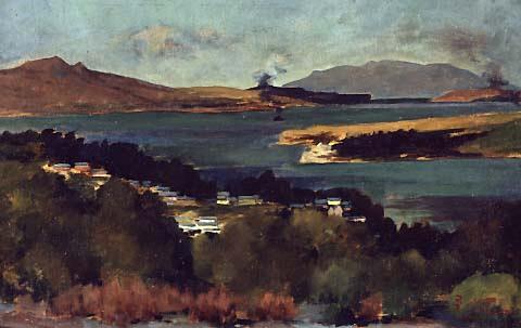 View of Auckland Harbour by Girolamo P. Nerli