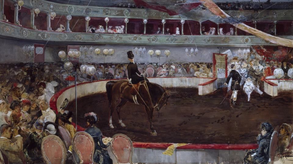 Amazon at the circus by Giulio Aristide Sartorio
