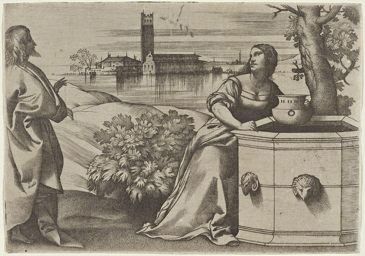 Christ and the Samaritan Woman by Giulio Campagnola