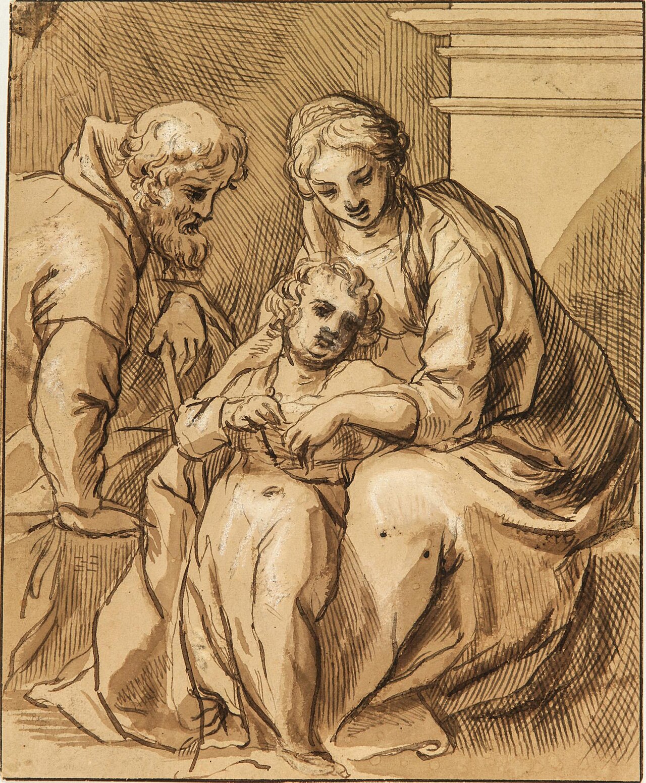 Holy family by Giulio Cesare Amidano