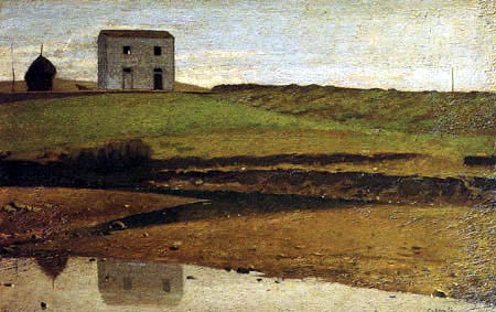 House at the River by Giuseppe Abbati