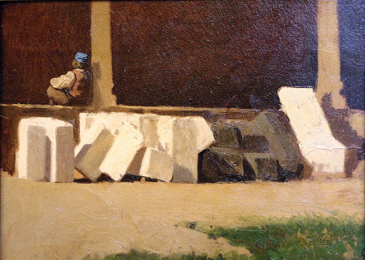 The Cloister of Santa Croce by Giuseppe Abbati