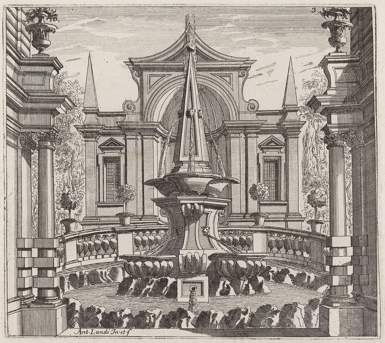 Fantastic Garden with a Fountain and a Garden Pavilion by Giuseppe Antonio Landi