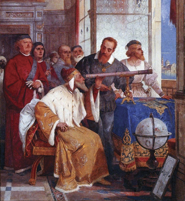 Galileo Galilei showing the Doge of Venice how to use the telescope by Giuseppe Bertini