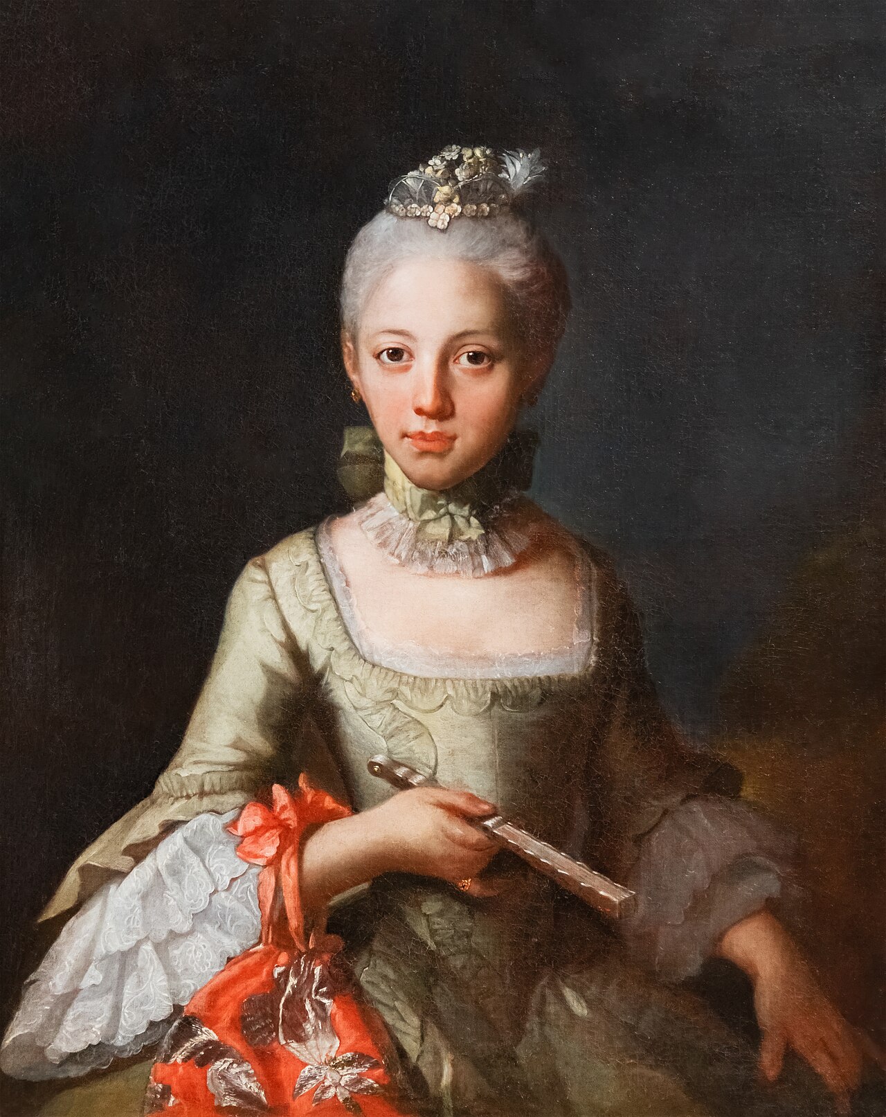 Portrait of young girl by Giuseppe Bonito