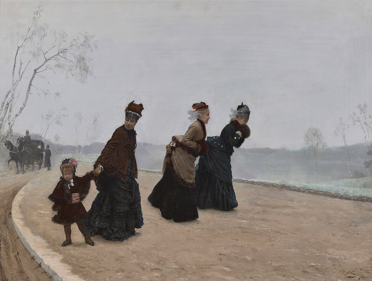 How Cold It Is! by Giuseppe De Nittis