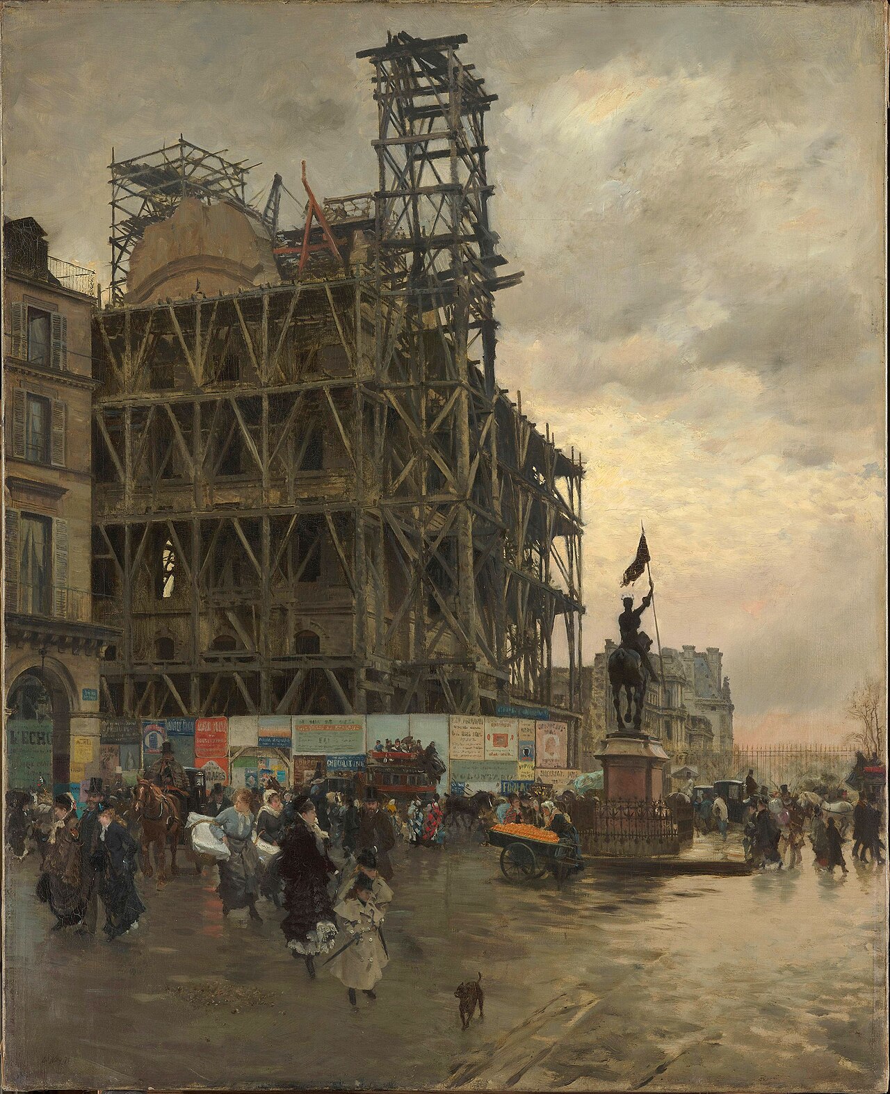 La Place des Pyramides, Paris (I) by Giuseppe De Nittis