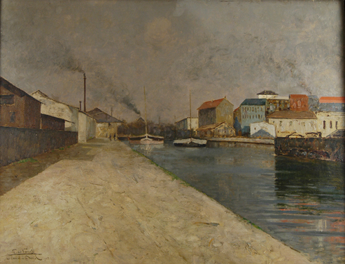 The Canal Saint-Denis (Paris) by Giuseppe De Sanctis