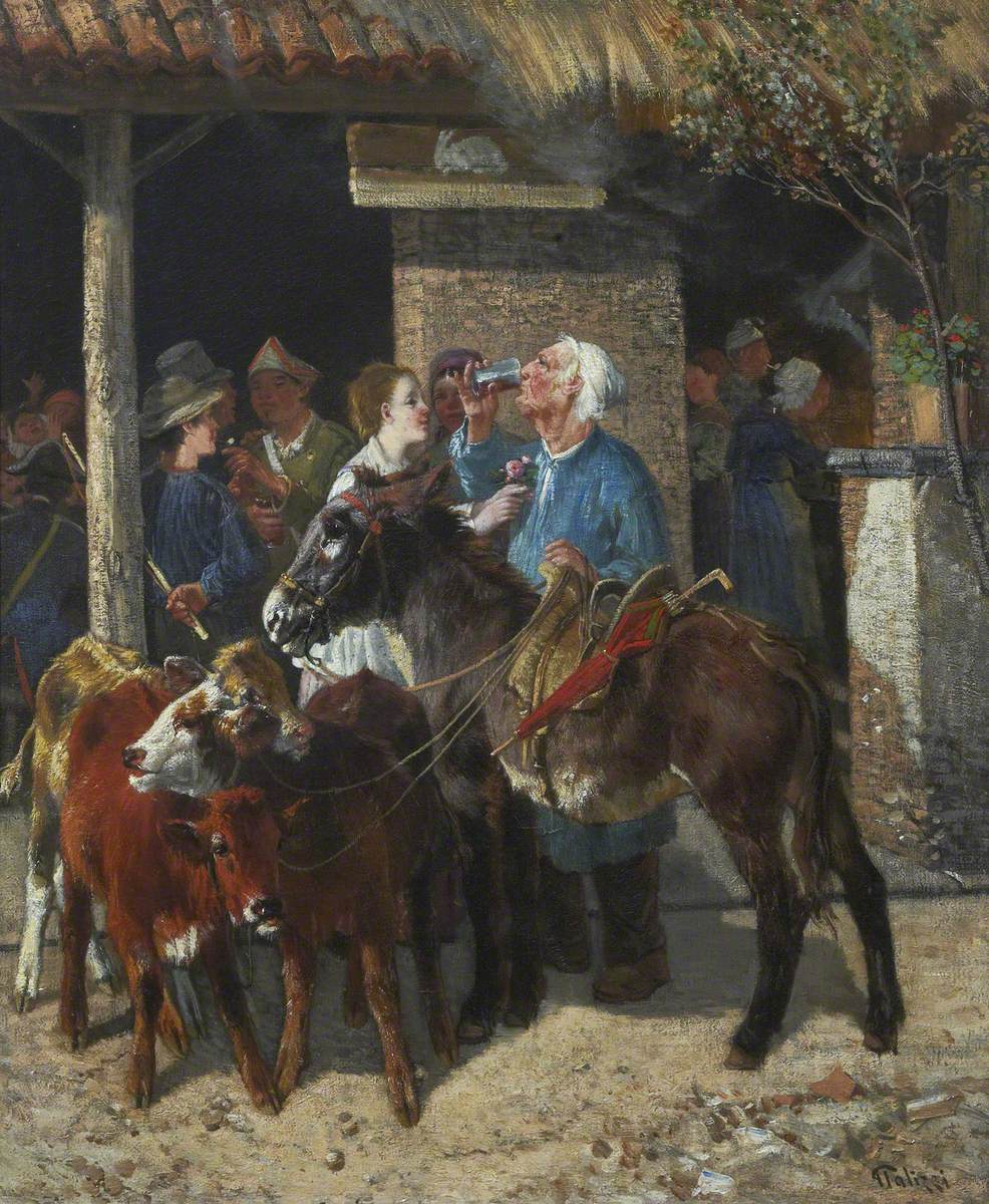 The Calf Merchant by Giuseppe Palizzi