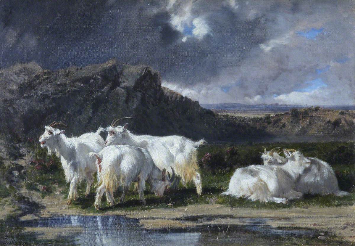 White Goats by Giuseppe Palizzi