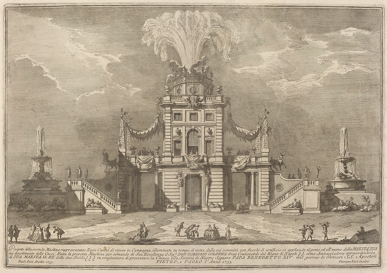 A Royal Hunt Casino in the Countryside, for the "Chinea" Festival by Giuseppe Vasi