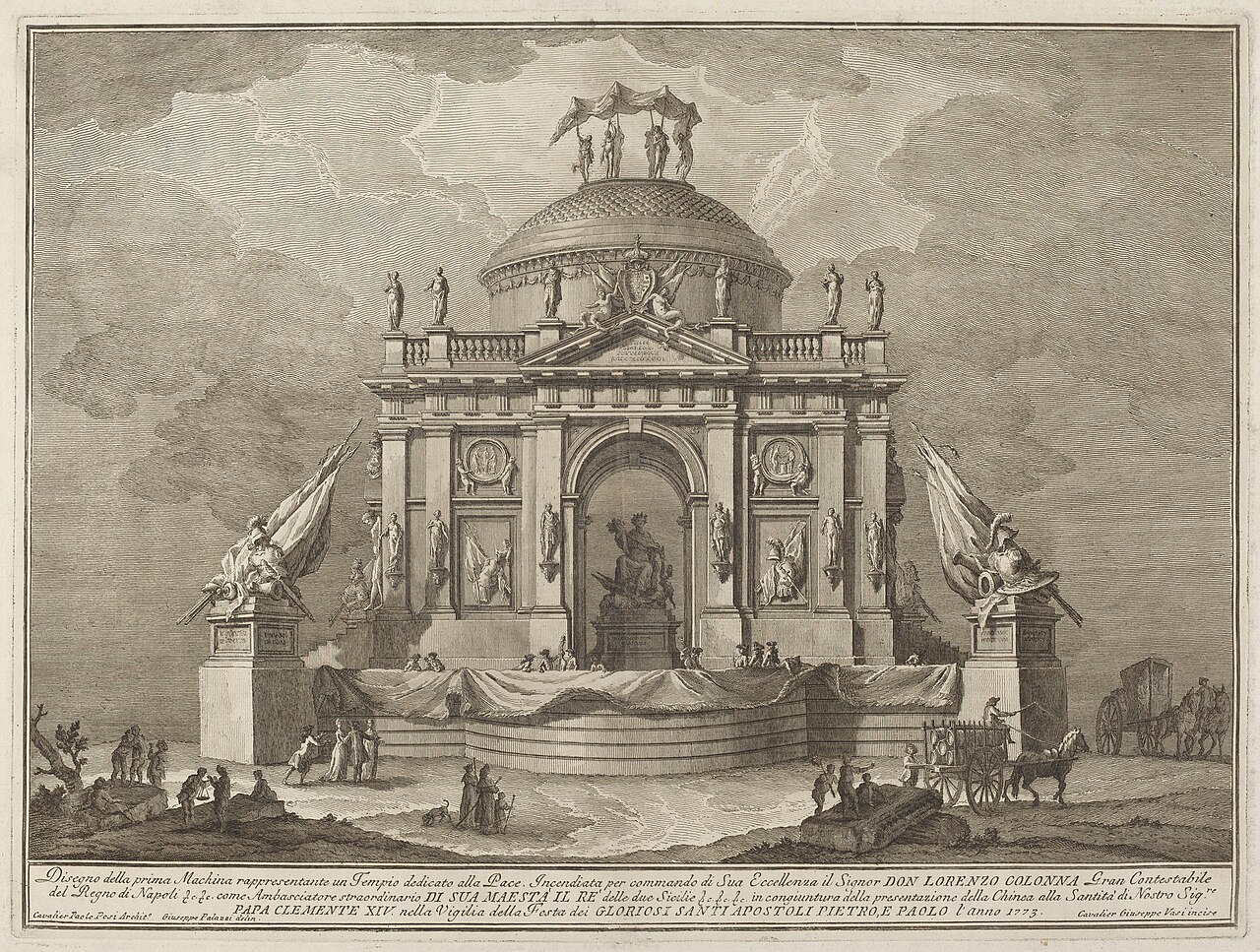 A Temple Dedicated to Peace, for the "Chinea" Festival by Giuseppe Vasi