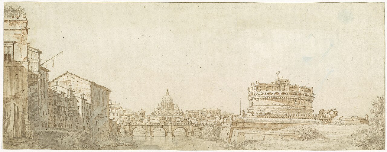 View of Rome with the Dome of Saint Peter's and the Castel Sant' Angelo by Giuseppe Zocchi