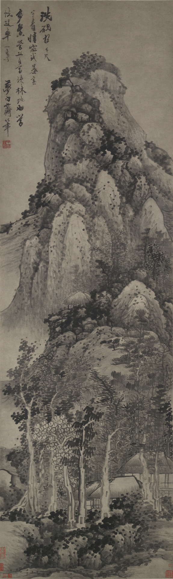 A Lofty Pavilion by Gong Xian