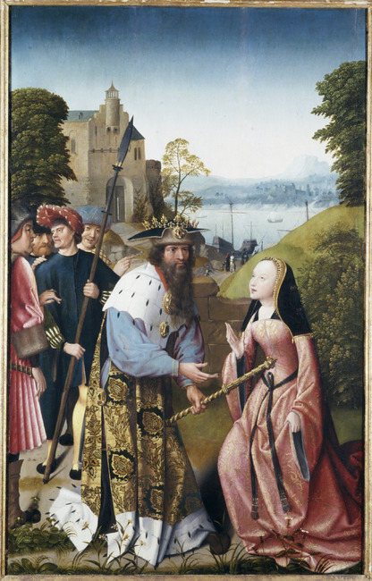 Dymphna’s Father Proposes to her by Goswin van der Weyden
