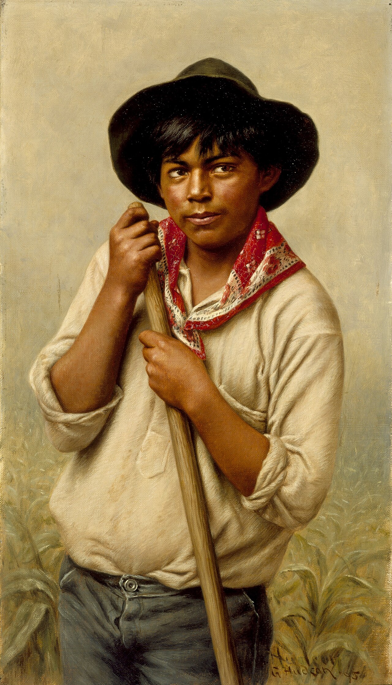 Powley: Young Man Hoeing Corn by Grace Hudson
