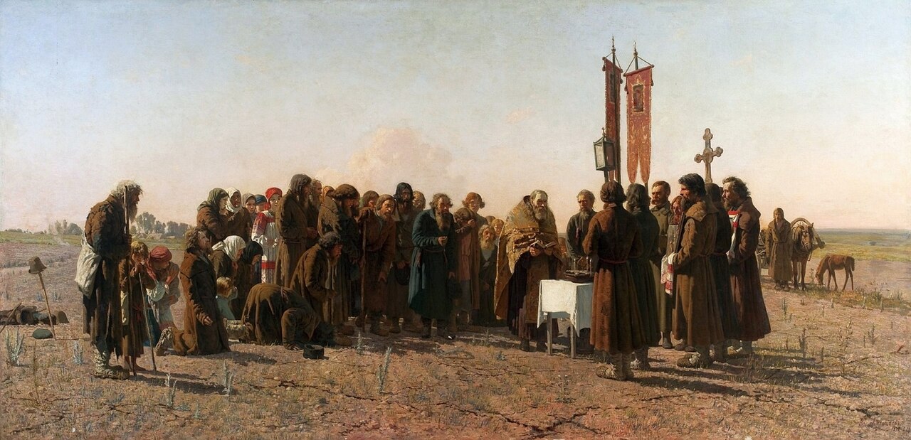 A prayer in time of drought. by Grigoriy Myasoyedov