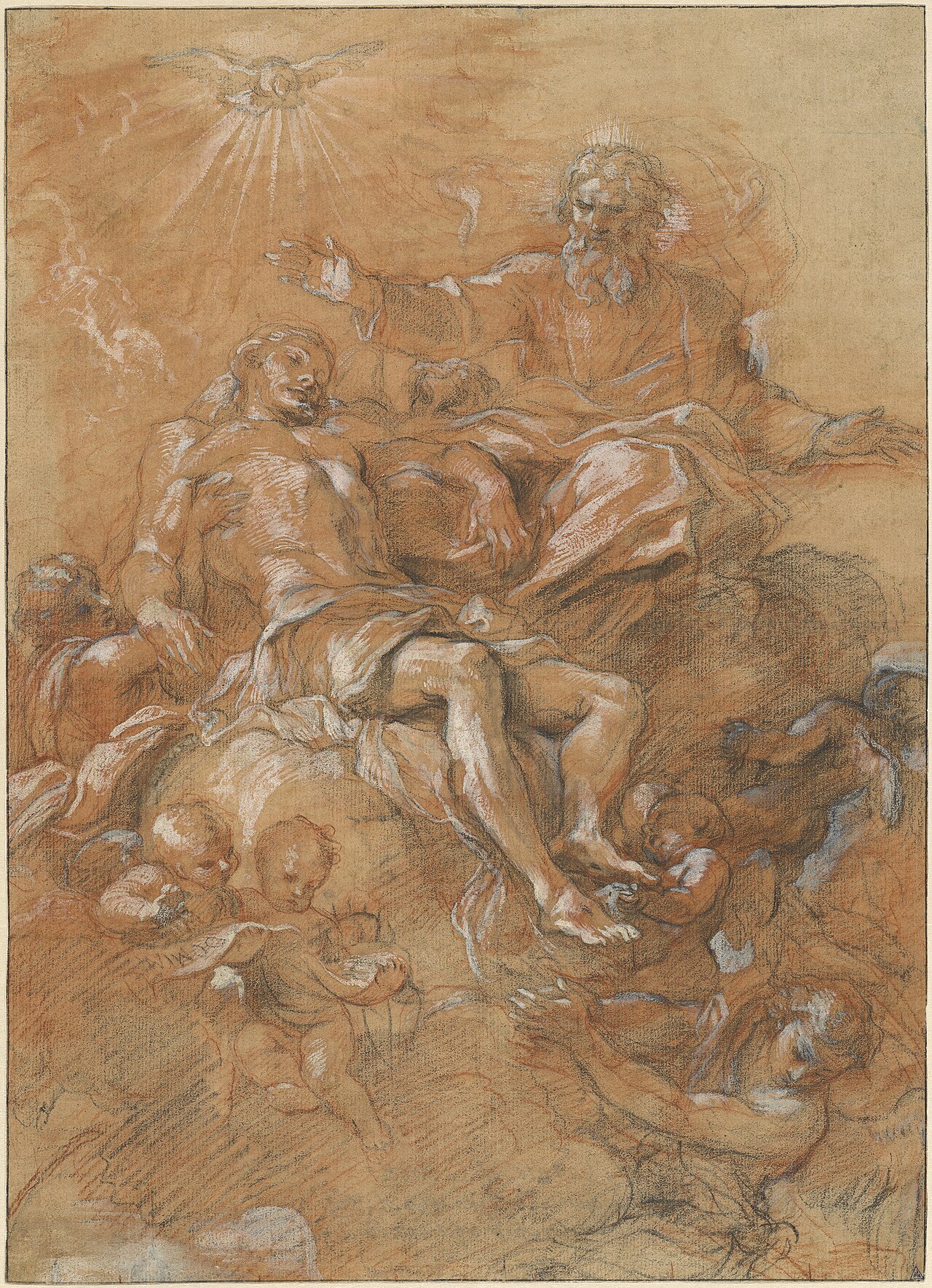 God the Father and the Holy Spirit Receiving the Body of Christ by Guillaume Courtois