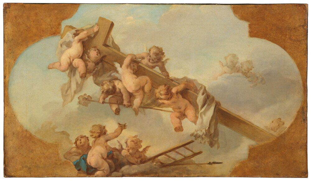 Angels Carrying the Cross. Study by Guillaume Taraval