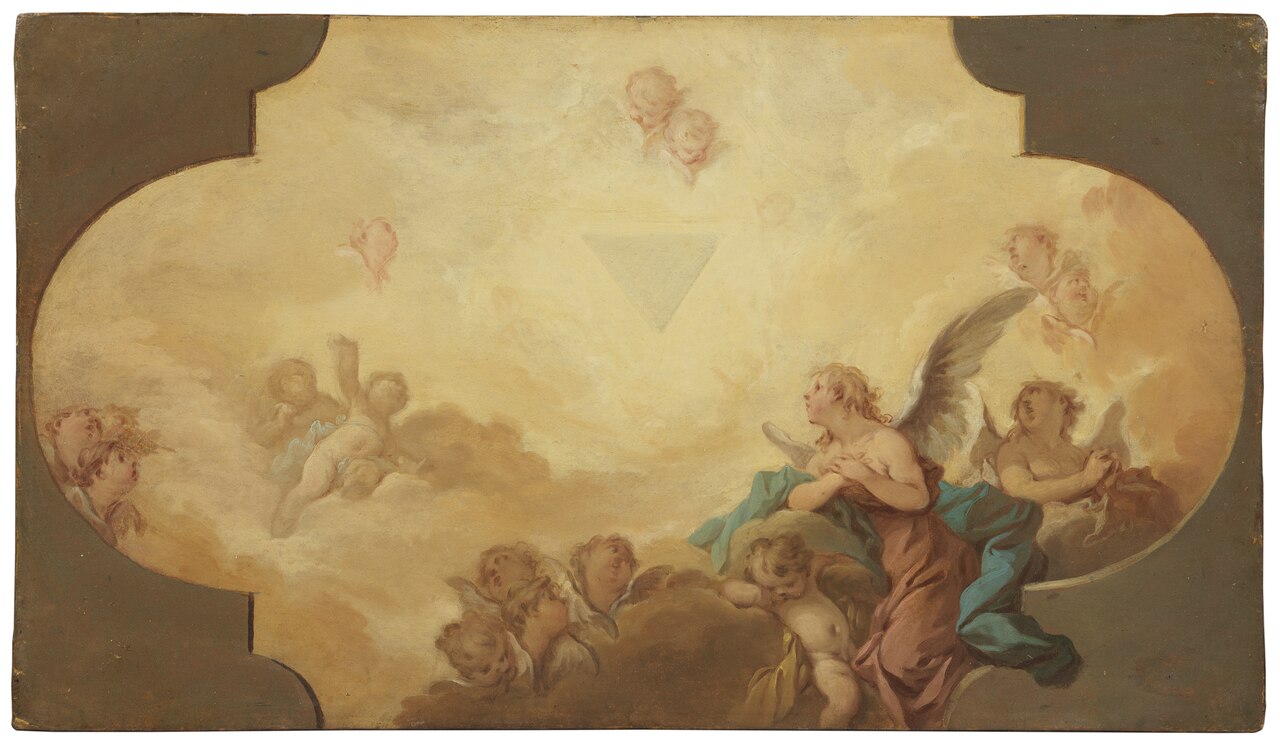 Angels Looking up at the Eye of God. Study by Guillaume Taraval