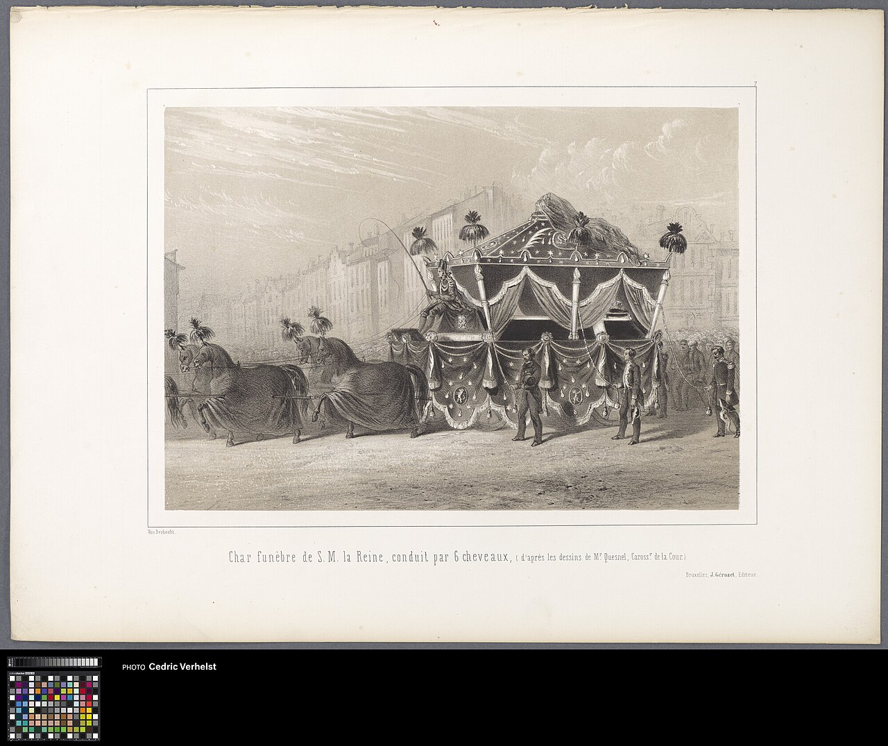 Funeral chariot of Her Majesty the Queen, pulled by 6 horses by Guillaume Van der Hecht