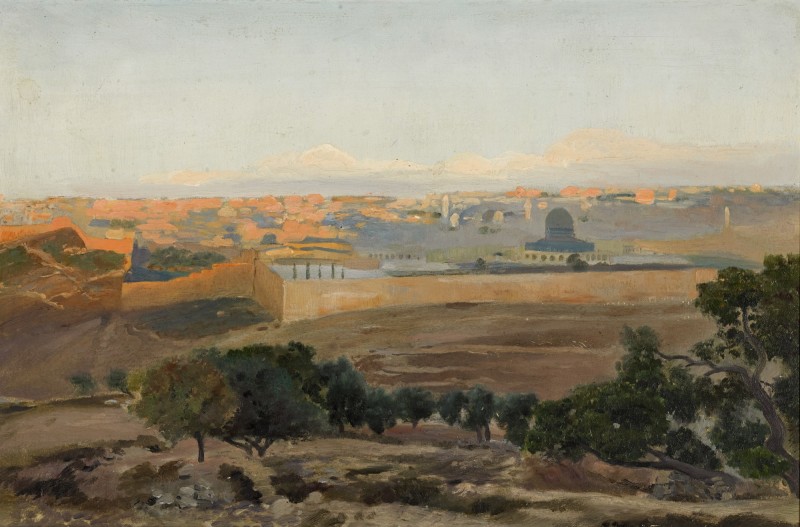 Jerusalem From The Mount Of Olives by Gustav Bauernfeind