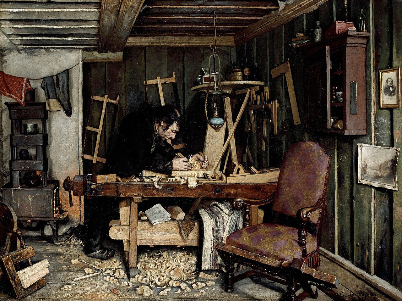 A Carpenter's Workshop by Gustav Wentzel