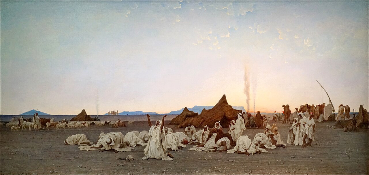 Evening Prayer in the Sahara by Gustave Achille Guillaumet