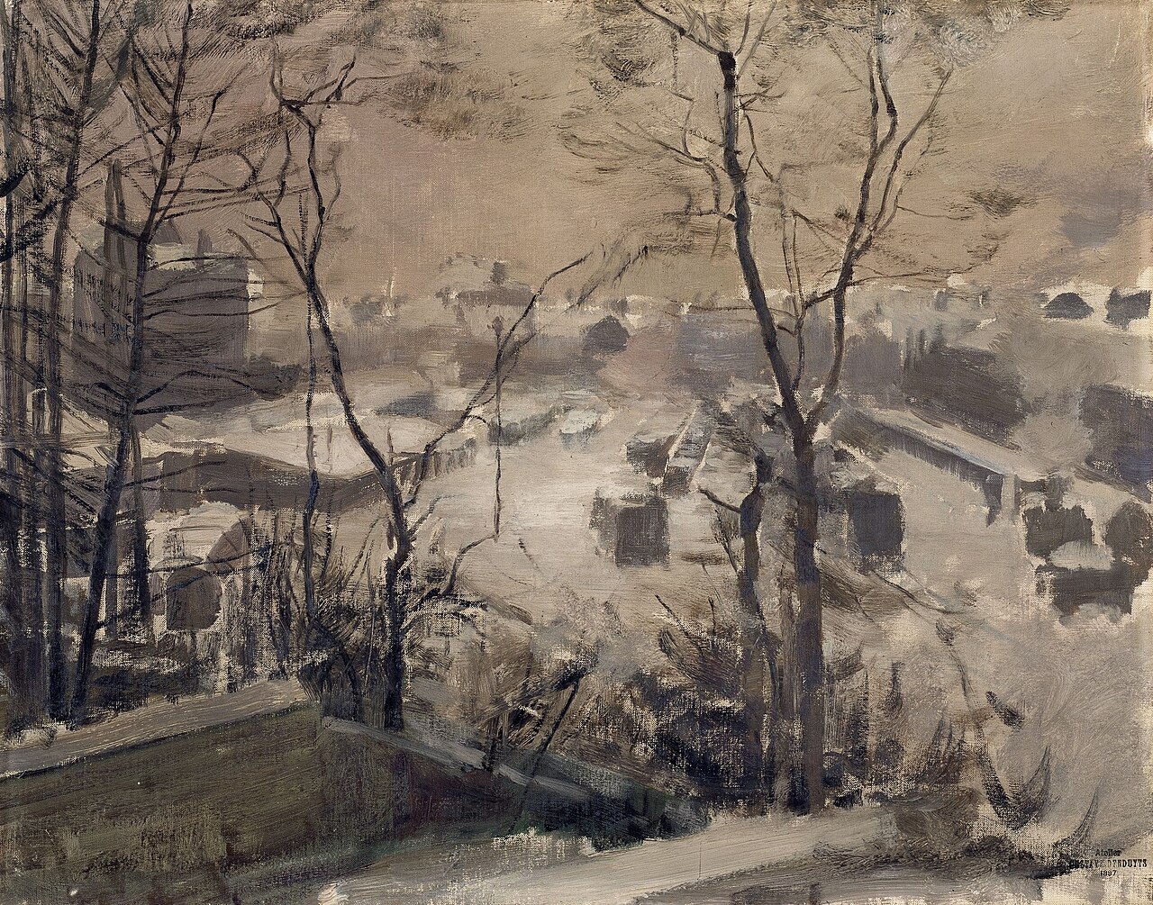 Snow-covered Suburb by Gustave Den Duyts