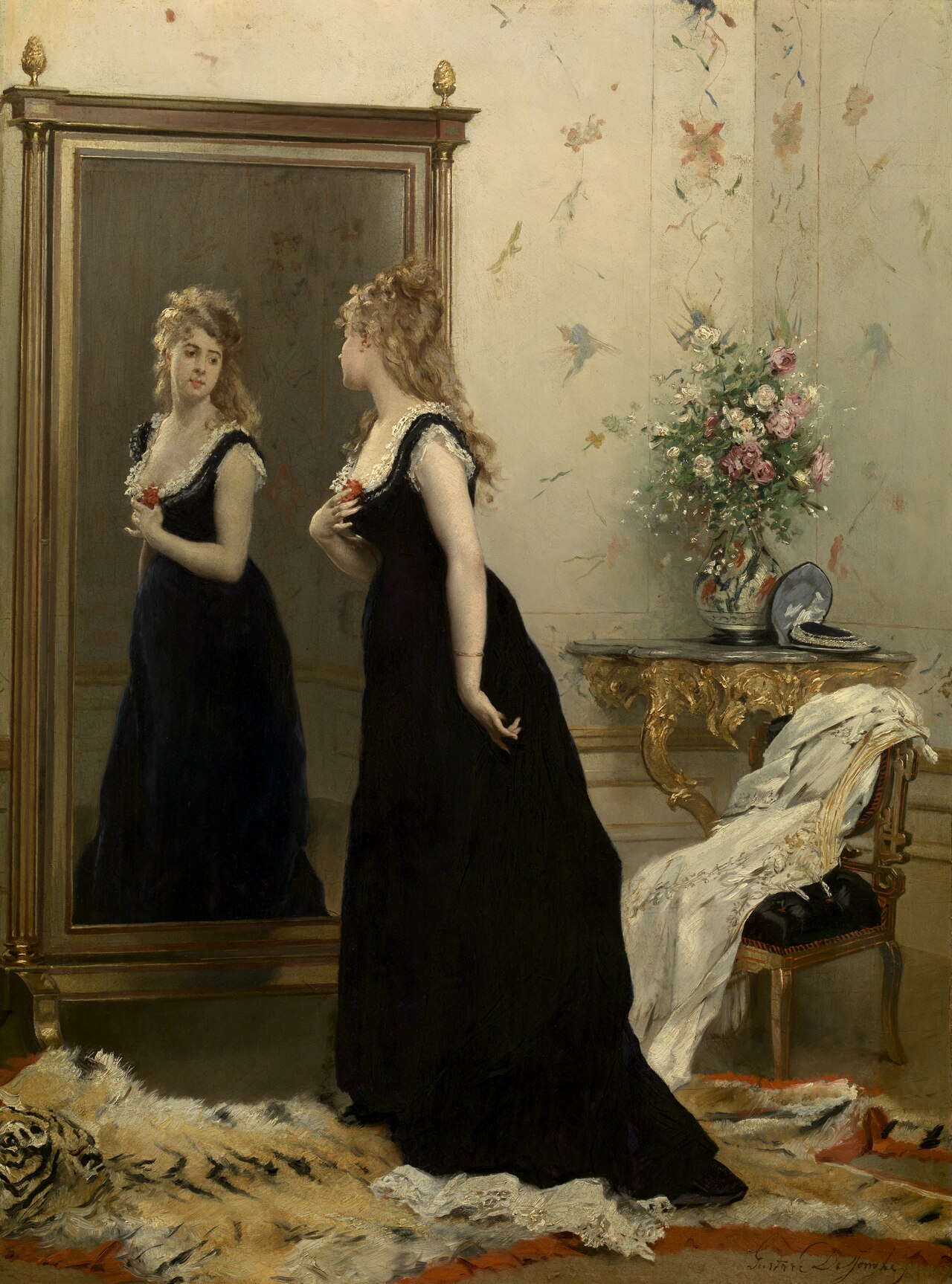 In Front of the Mirror by Gustave Léonard de Jonghe