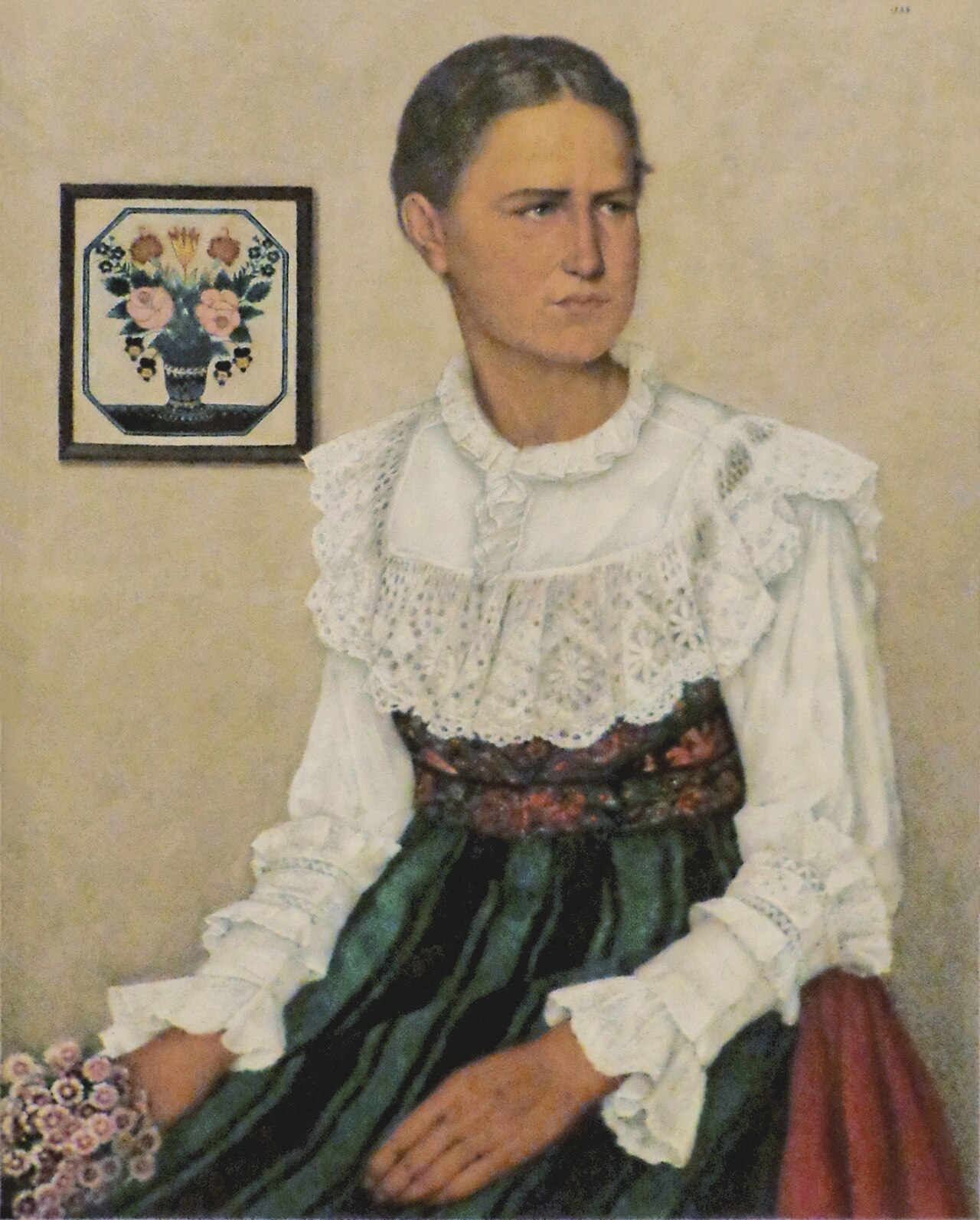 Portrait of a young Alsatian girl by Gustave Stoskopf