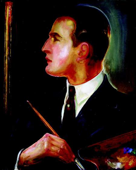 Self-portrait. by Gustaw Gwozdecki