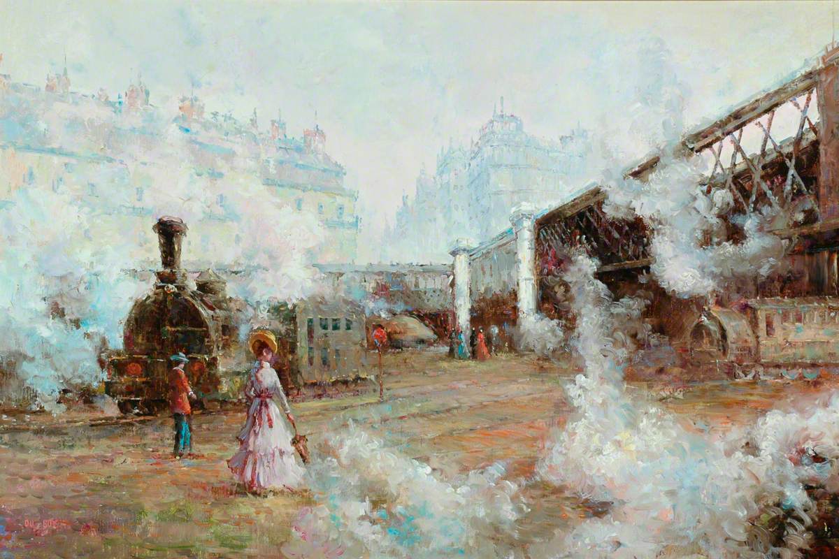 Pont de l'Europe, Gare Sant-Lazare (after Claude Monet) by Guy Pène du Bois