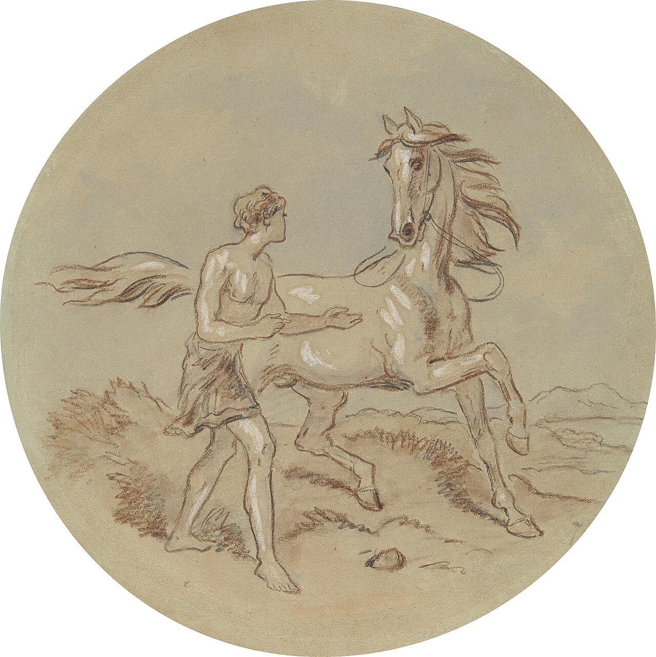 One of eighteen designs for a series of plates illustrating Venus and Adonis by Hablot Knight Browne