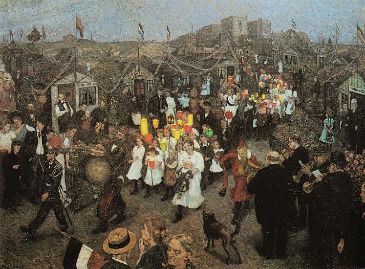 Summer party in the Allotments by Hans Baluschek