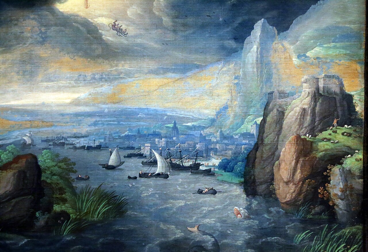 Fantasielandschap met Johannes de Evangelist op Patmos by Hans Bol
