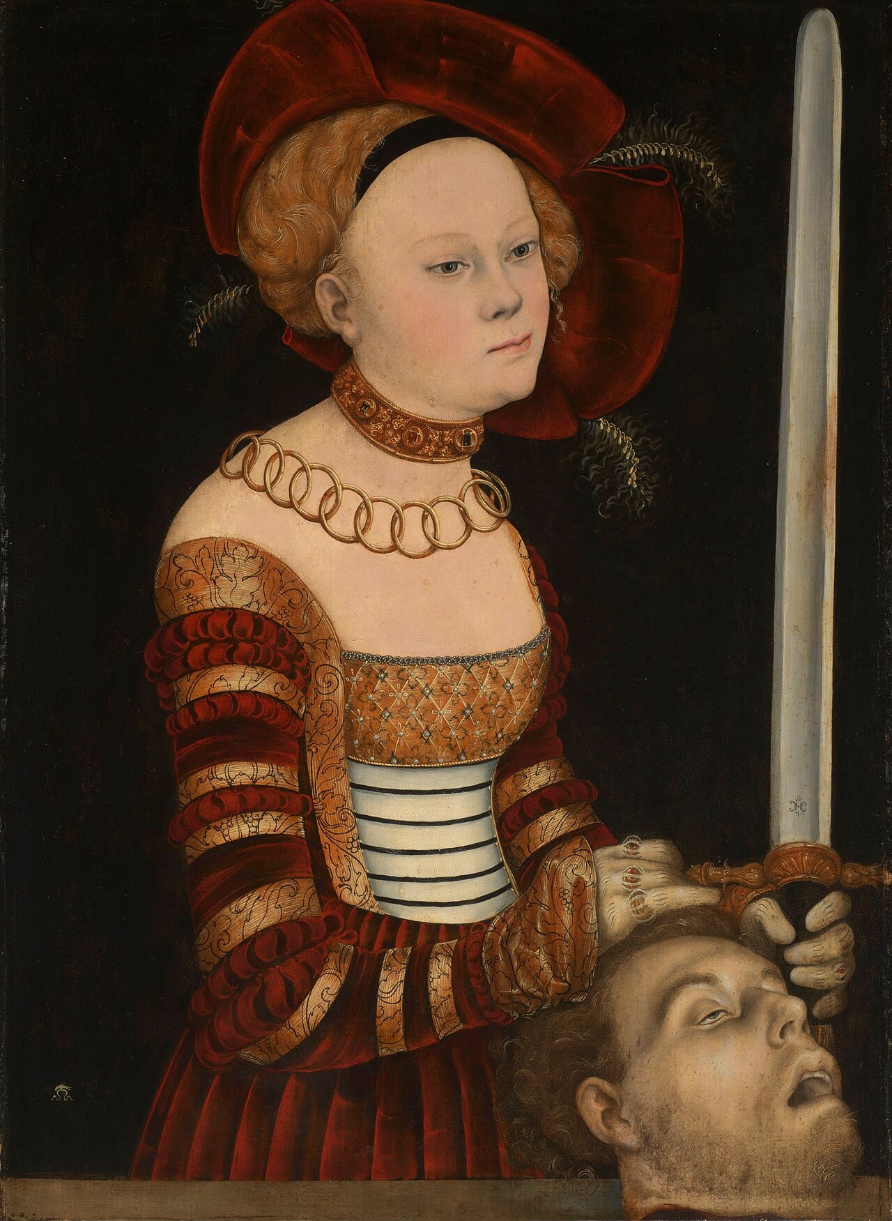 Portrait of a Lady of the Saxon Court as Judith with the Head of Holofernes by Hans Cranach