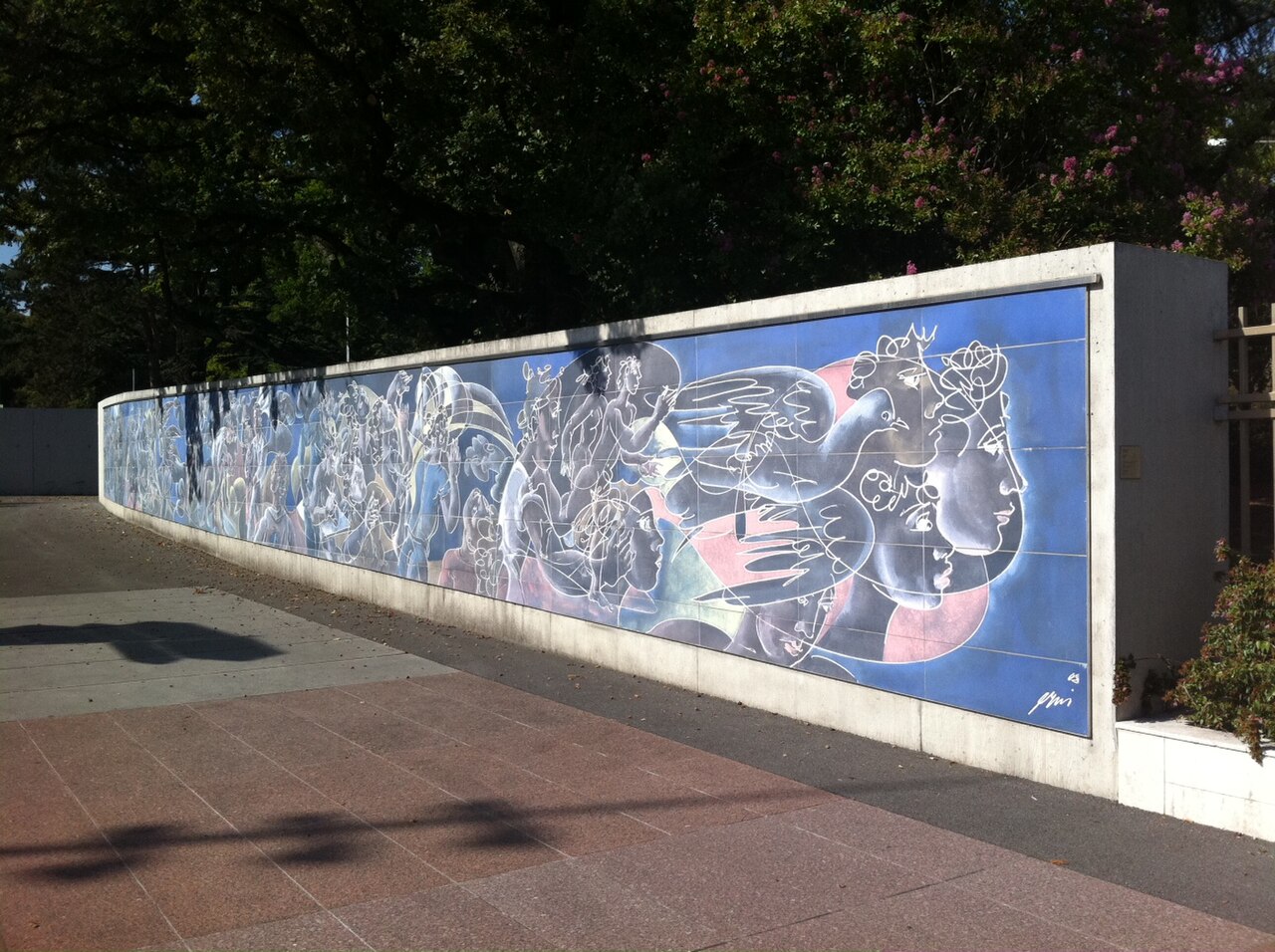 Fresco at the United Nations gate in Geneva by Hans Erni