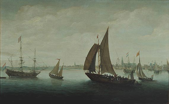 Two Ferries leaving Hoorn Harbour by Hans Goderis