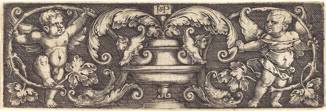 Ornament with a Vase between Two Genii by Hans Sebald Beham