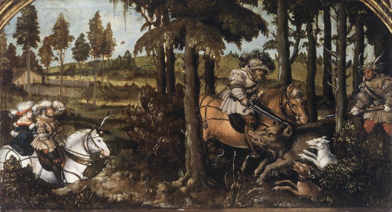 The Boar Hunt by Hans Wertinger