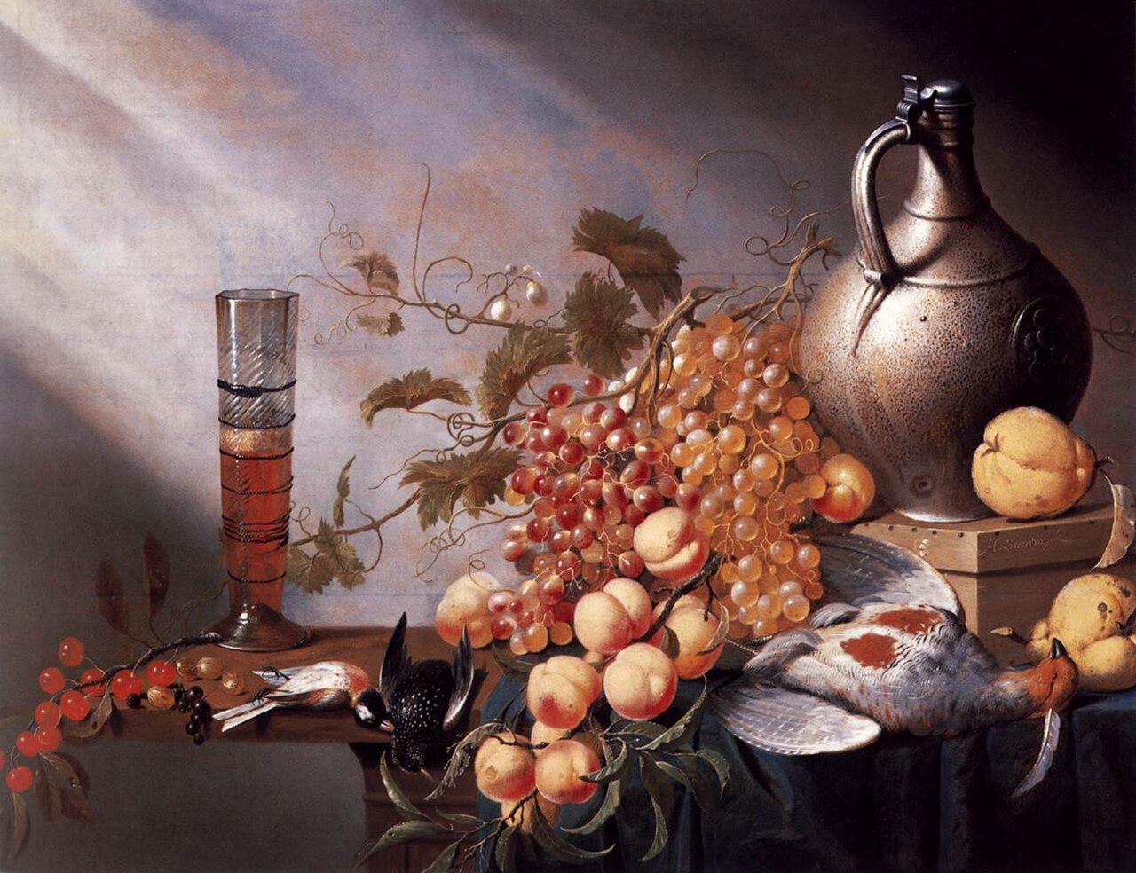 Still Life of Fruit and Dead Fowl by Harmen Steenwijck