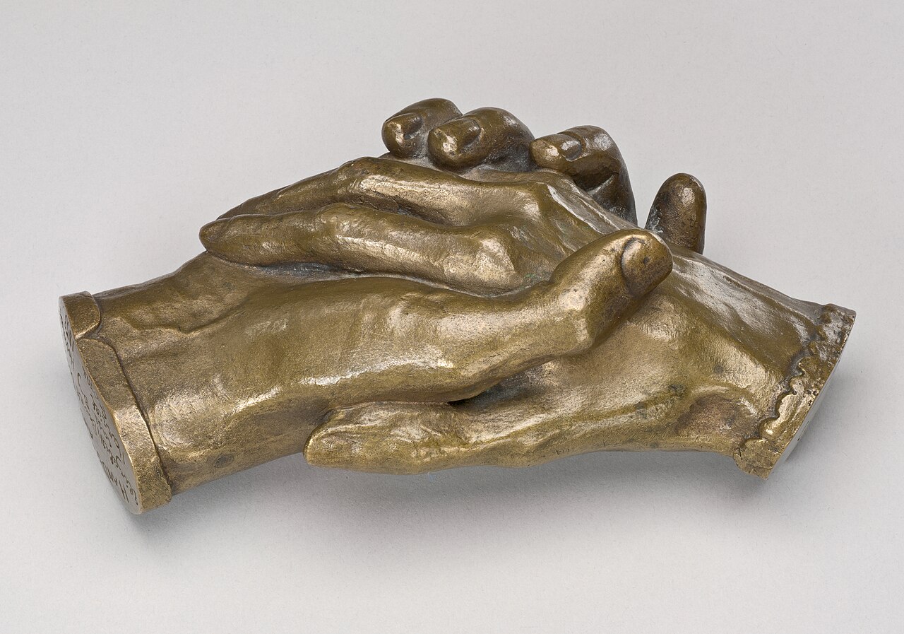 Clasped Hands of Robert Browning and Elizabeth Barrett Browning by Harriet Hosmer