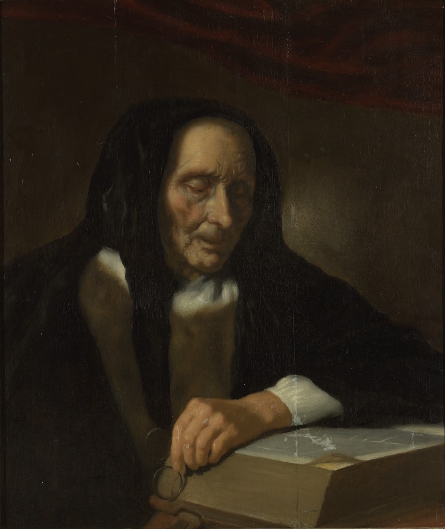 old woman reading by Heiman Dullaart