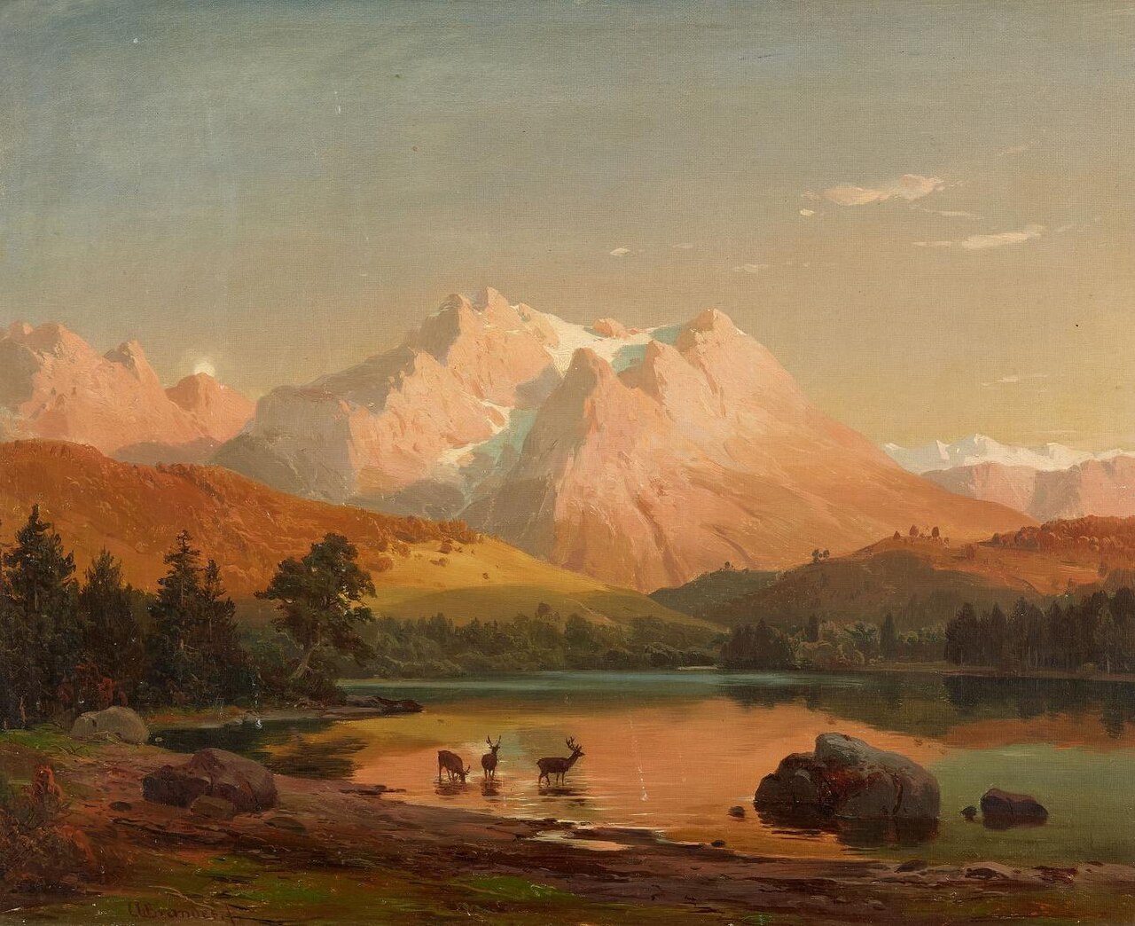 Mountainous Landscape with Fauna by Heinrich Brandes