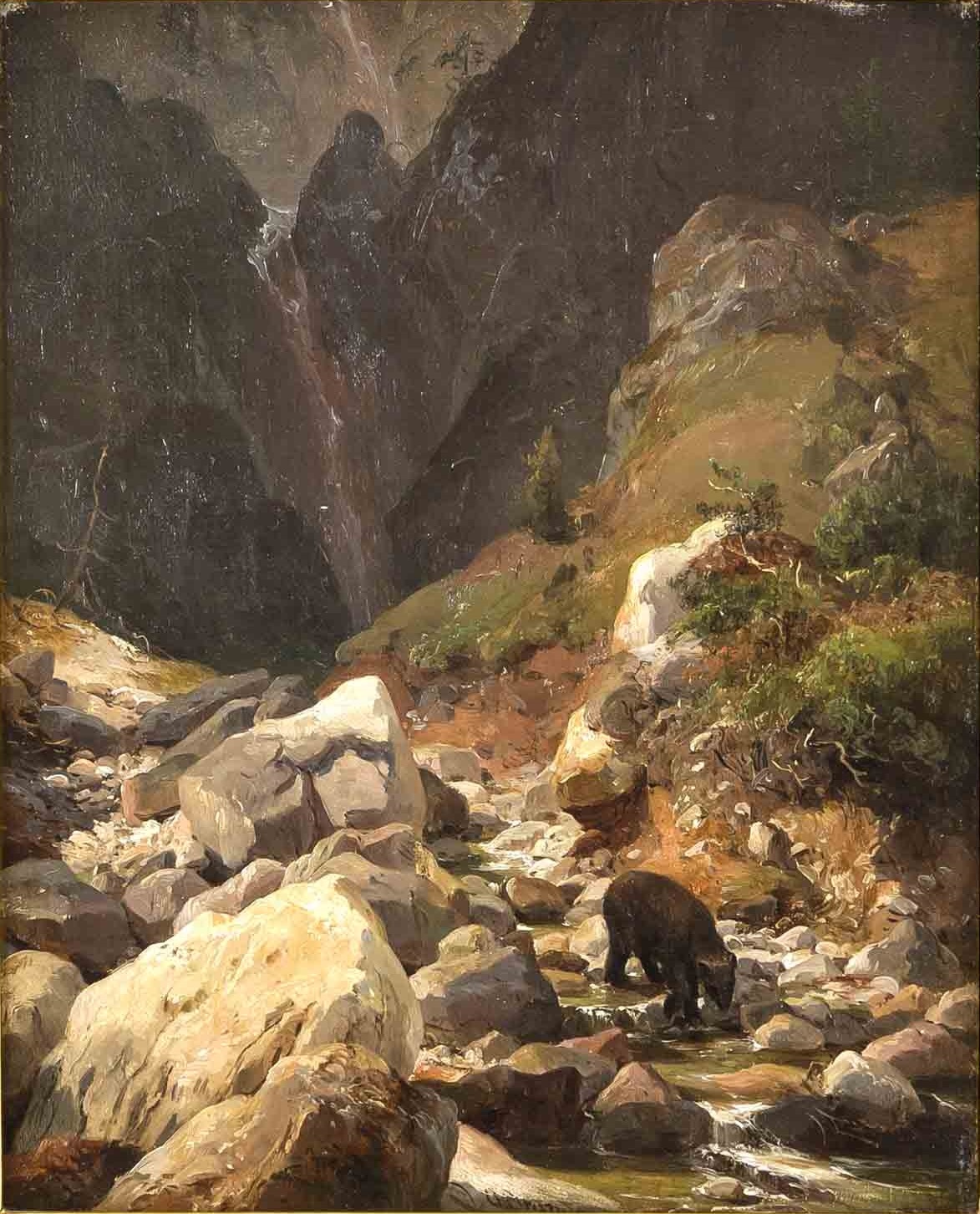 Rocky landscape by Heinrich Brandes