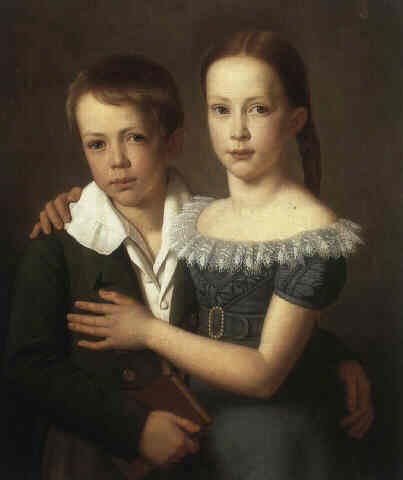 Portrait of Alwine and Robert Uellenberg by Heinrich Christoph Kolbe