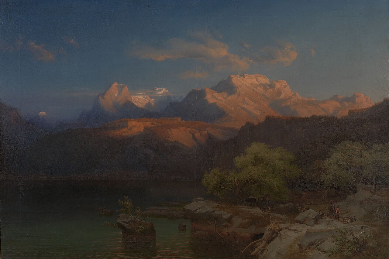 Landscape at dusk in Tyrol by Heinrich Funk