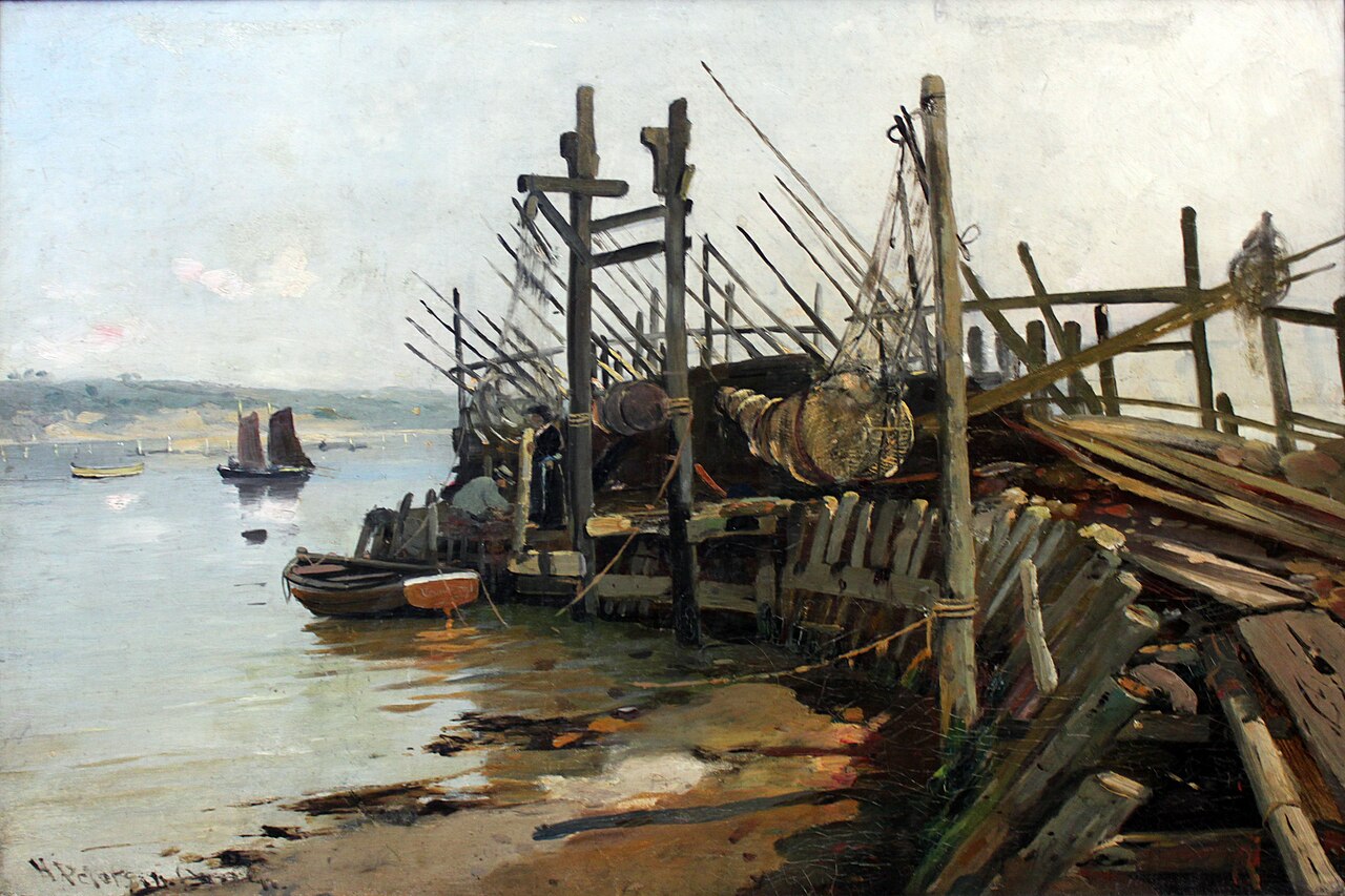 Landing-stage at Flensburg Fjord by Heinrich Petersen-Angeln