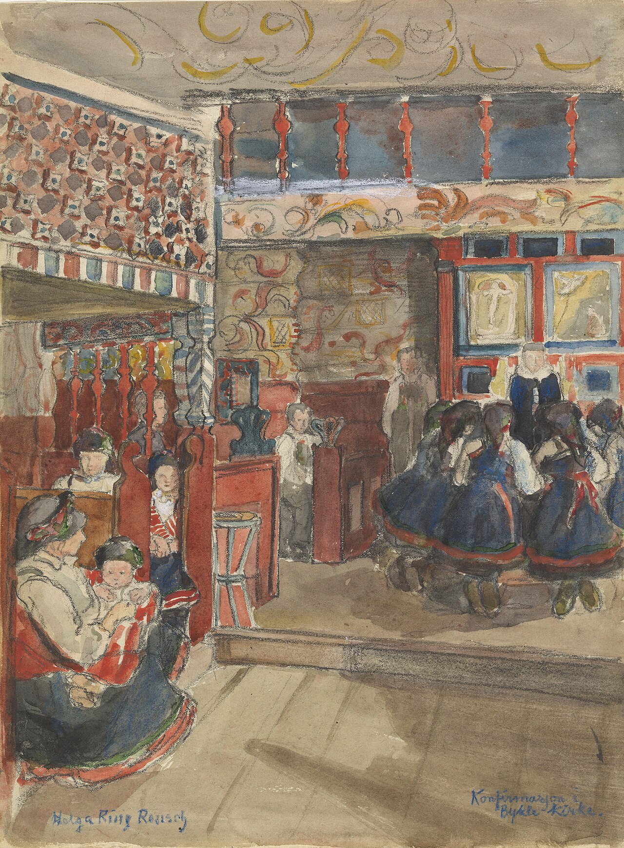 Confirmation in Bykle Church by Helga Marie Ring Reusch
